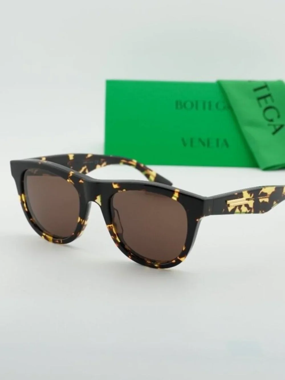 Bottega Veneta BV1001S 002 Square Sunglasses - Havana / Brown